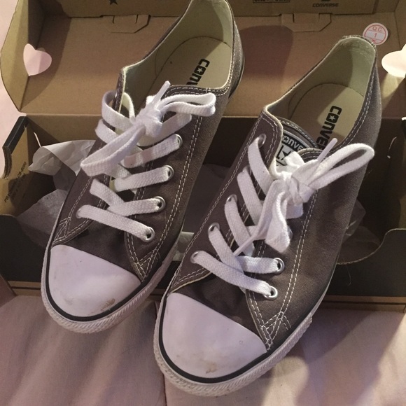 Converse Shoes - Charcoal Gray Converse Ox Dainty